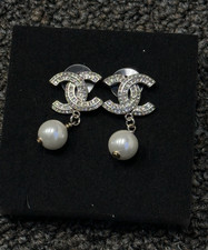 CHANEL 925 Silver Pearl Dangle