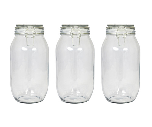 Litre glass storage jars - 3, 2