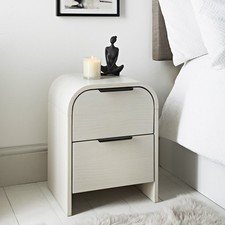2 Drawer Curved Bedside Table