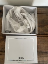 Quiz Ladies White Heeled Sandals Hardly Worn In Box Size 6 Uk 