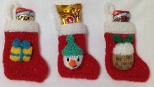 KNITTING PATTERN - Snowman, Present, Pudding Christmas stocking tree decoration
