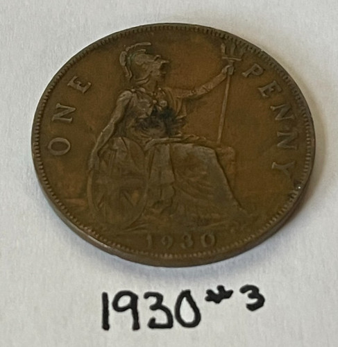 1930 king george one penny - v,