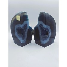 Blue Agate Geode Bookends –