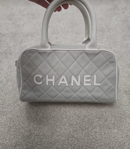 Chanel white grey bowler - grey,