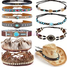 Boho Beaded Braid Hat Band