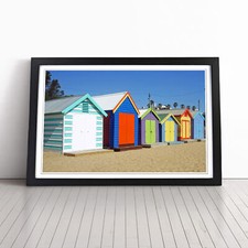 Colourful Beach Huts In