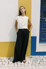 ZARA DARTED PALAZZO TROUSERS
