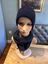 Rossignol Blue Fleece Cable Knit Hat Beanie And Swissport Snood