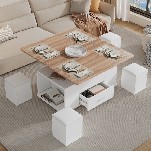 Lift top coffee table with - top,