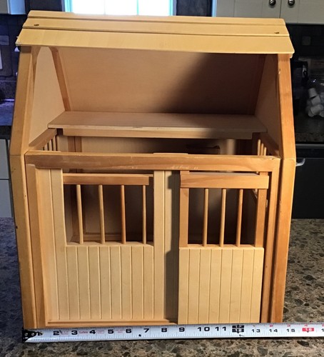 Wood horse barn - barn, toy