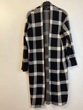 Vero Moda Woman’s Blanket Coatigan Black Check Open Front Size Medium - 10