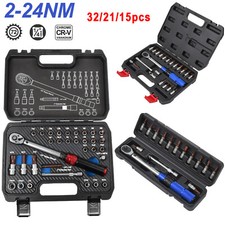 Torque Wrench 1/4'' Drive Click Bike Tool 2-24nm Ratchet Hand Spanner Repair Key