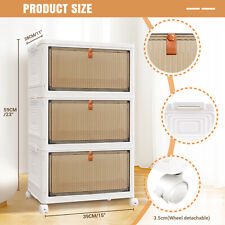 3/4/5 Tier Plastic Storage Drawers Box Tower Unit Stationery Organizer On Wheels