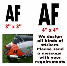 Lambretta Sticker  | AF Sticker | AF | Black Sticker | 4" x 4" | Scooter Decal