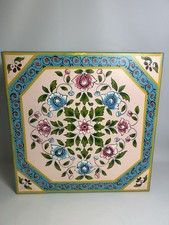 Vintage Bajot Table / Hand Painted Indian Wooden Table : Floral