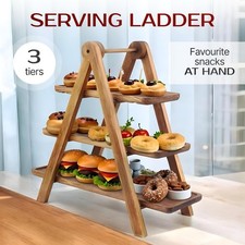 3-Tier Wooden Cake Stand – Foldable Charcuterie & Grazing Board