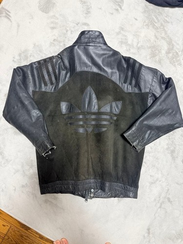 Adidas leather jacket - leather, 80s