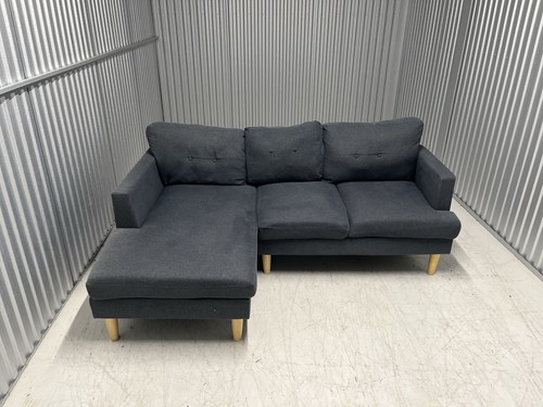 Navy blue shaped sofa - blue,