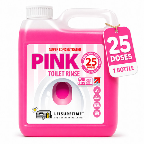 Pink toilet fluid - pink, rinse