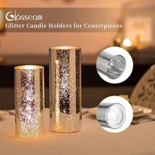 Glass Cylinder Silver Vase