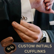 Cufflinks Cuff Wedding Silver Gold Personalised Custom Initials Cufflink for Men