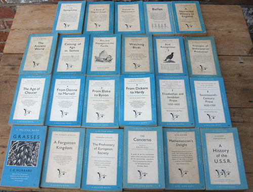 Vintage blue pelican - blue, books-