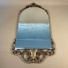 Antique Wooden Wall Mirror Decorative Gold Ornate Part Framed Vintage Chain