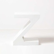 Dakota "Z" Shaped Side/ End Table Handcrafted Solid Mango Wood, White