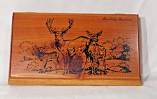 Vintage Cedar Dresser Box with Buck & Doe Design Blue Ridge Mountains RARE