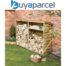 Rowlinson Large Wooden Log Wood Store Kindling Shelf Garden Storage