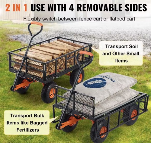 Metal garden dump cart utility - dump,