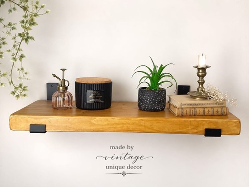 Rustic chunky wooden shelf - rustic,