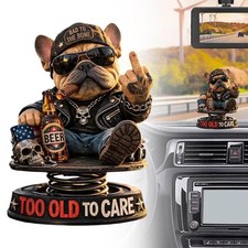 Resin bulldog car dashboard - resin,