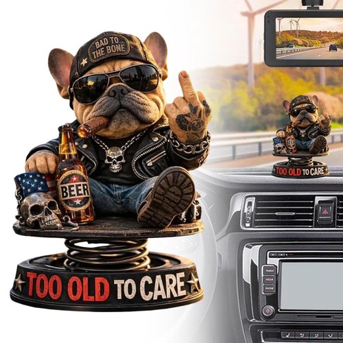 Resin bulldog car dashboard - car,