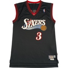 Adidas Philadelphia 76ers Sixers NBA Jersey Men's Medium Iverson #3 2014 Black