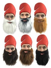Adults Garden Gnome Dwarf Hat & Beard Fancy Dress Costume Accessory