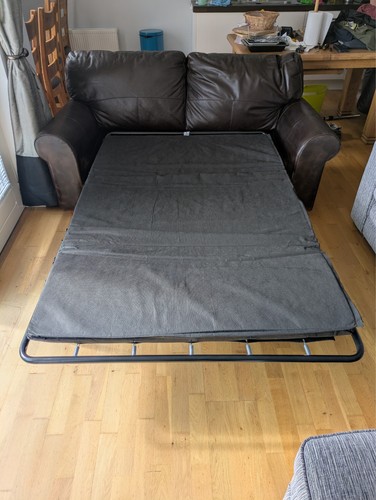 Two seater dark brown leather - dark,