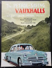 1952 Petrol saving Vauxhall Wyvern & Velox manufacturers fold out sales Brochure