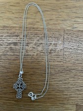 Hallmarked Sterling Silver Celtic Cross And  18 Inch Chain