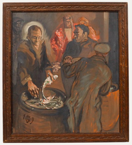 1949 oil jesus - 1949, feeding