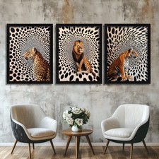 Set Of 3 Prints Jungle Animal