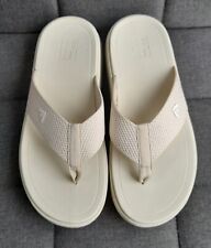FITFLOP SURFF TWO TONE SIZE 7/41 WHITE/IVORY FABRIC FLIP FLOPS BNWOT FREE P&P