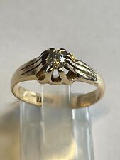 Superb Antique 18 Carat Yellow Gold GENTS GYPSY DIAMOND Ring 0.25 carats C1920