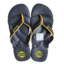 Mens yellow and Black Flip Flops Size UK 8 / EU 42