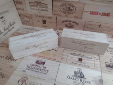 Wooden wine box crate with - wooden, lid