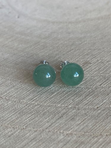 Gemstone ball stud earrings - ball,