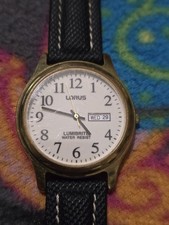 Mens Gold Lorus Lumibrite Quartz Watch VX33-X034