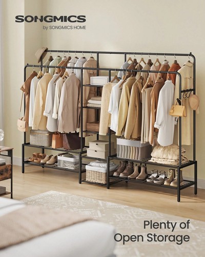 Black heavy duty open - heavy-duty, wardrobe