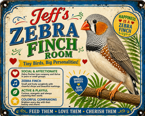 Zebra finch personalised - zebra,