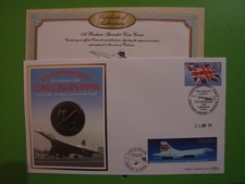 BENHAM COIN / MEDAL COVER 2006 CONCORDE 30th ANNIV' 1st FLIGHT LHR - BAH LTD 400